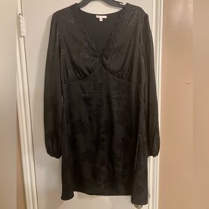 Black slip dress floral/lace detail